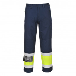 Hi-Vis MODAFLAME housut, keltainen/tummansininen, normaali, koko L