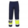Hi-Vis MODAFLAME housut, keltainen/tummansininen, hoikka, koko L