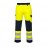 Hi-Vis Modaflame housut, keltainen/tummansininen, lyhyempi lahjepituus, koko L