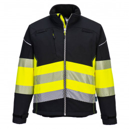 PW3 Hi-Vis Luokka 1 Softshell takki 3L, musta/keltainen, , koko 4XL
