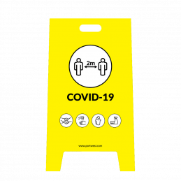 Korona-lattiavaroituskyltti