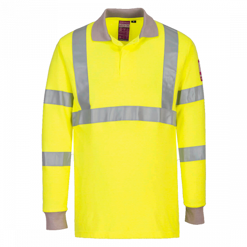 Palosuojattu antistaattinen Hi-Vis pitkähihainen polopaita