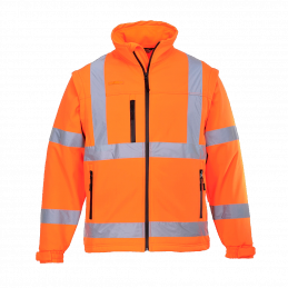 Irrotettavahihainen Hi-Vis Softshell takki (3L)