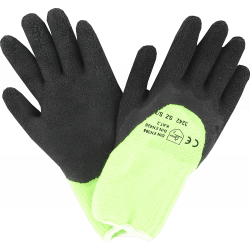 Kumitettu neulesormikas, Thermo-vuori,  huomioväri