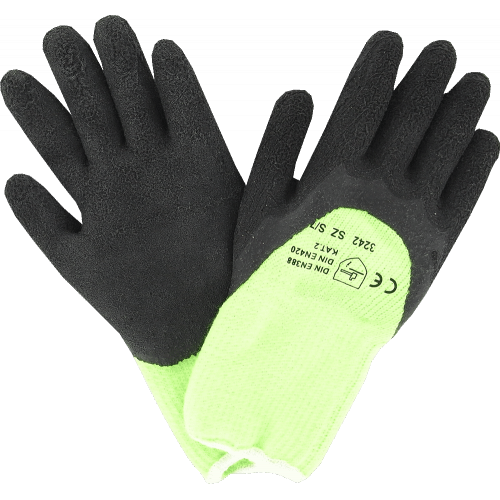 Kumitettu neulesormikas, Thermo-vuori,  huomioväri