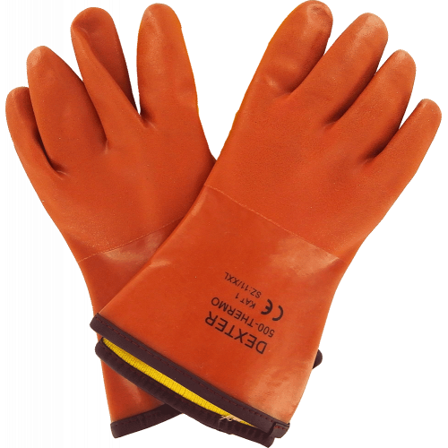 Öljynkestävä vinyylikäsine Thermo-vuorella